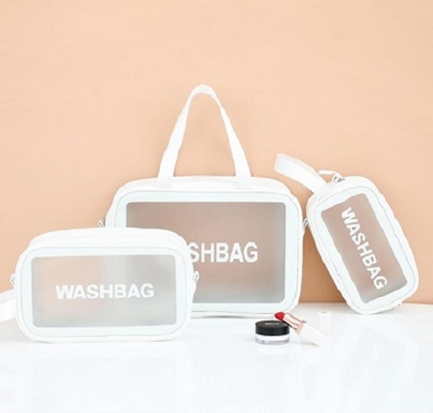 SET X 3 COSMETIQUERAS COLOR BLANCAS